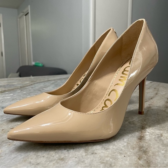 Sam Edelman Hazel Pumps in Nude Beige Blush Patent Leather Women’s 8.5 - Picture 1 of 12